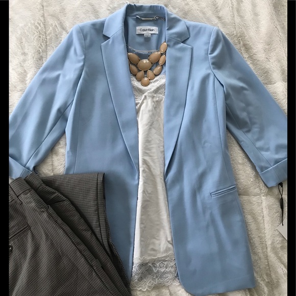 calvin klein baby blue coat